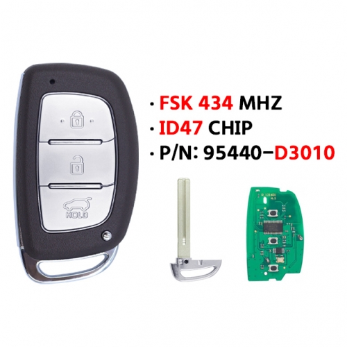3Button 2018 H-yundai Tucson remote control smart card PN: 95440-D3010 434 frequency 47 chip