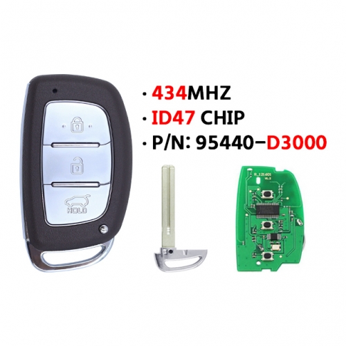 3Button 2016 H-yundai Tucson remote control smart card PN: 95440-D3000 434 frequency 47 chip