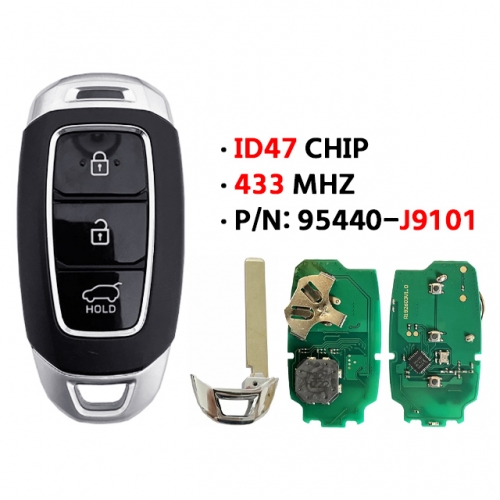 H-yundai 3-button smart key FCCID: 95440-J9101 47 chip 433MHz