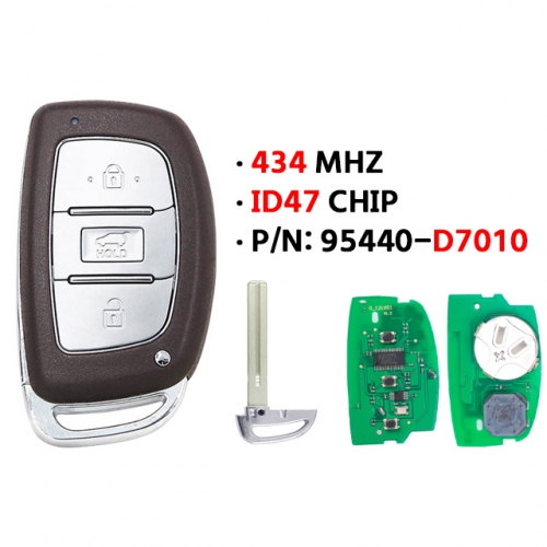 3Button For 2019T-Hyundai Tucson remote control smart card PN: 95440-D7010 434 frequency 47 chip