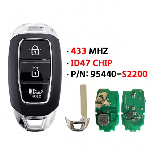 H-yundai 3-button smart key FCCID: 95440-S2200 433MHz 47 chips HITAG 3