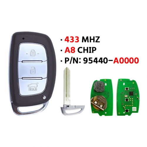 H-yundai 3-Button Smart Key 433MHz 8A Chip PN 95440-A0000PGB