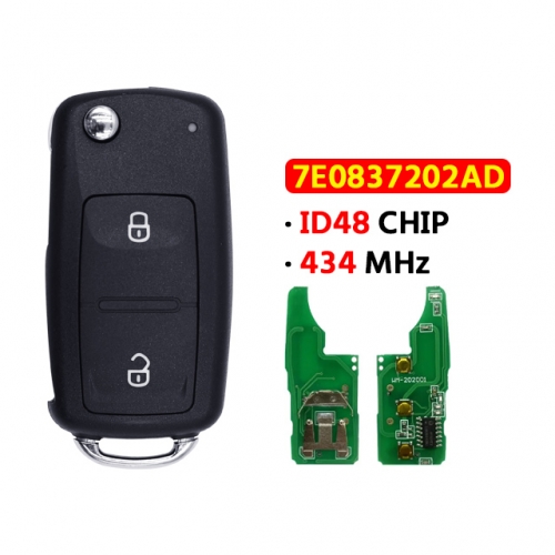 For T-Volkswagen 2-button smart key 7E0 837 202 AD 434MHZ ID48