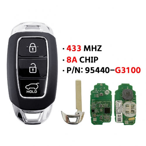 H-yundai I25 original 2-button smart key HM-T030 PCF7936, 433MHz