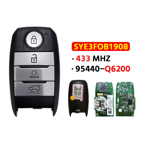 3 Button P/N:95440-Q6200 433MHZ FCC:SYE3FOB1908 For Kia Smart Key