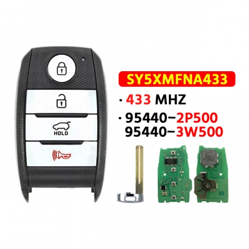 3+1 Button PN:95440-2P500/3W500 433MHz FCC:SY5XMFNA433 For Kia Smart Key