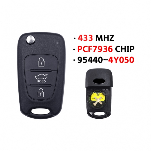 3 Button PN:95430-4Y050 433MHz PCF7936 CHIP Smart key for Kia original plate sub-housing