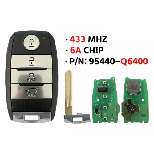 4 Button PN:95440-Q6400 433MHz 6A CHIP For Kia Smart Key