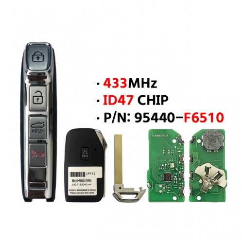 4 Button PN:95440-F6510 433MHz ID47ACHIP For Kia K7 smart key(OEM)