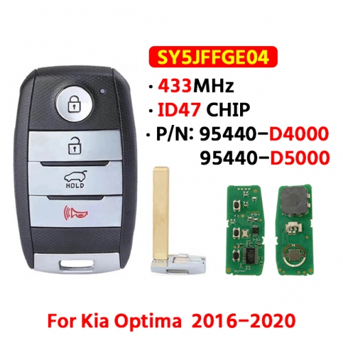 4 buttons P/N:95440-D4000/D5000  433MHZ For KIA Optima 2016-2020remote control smart card