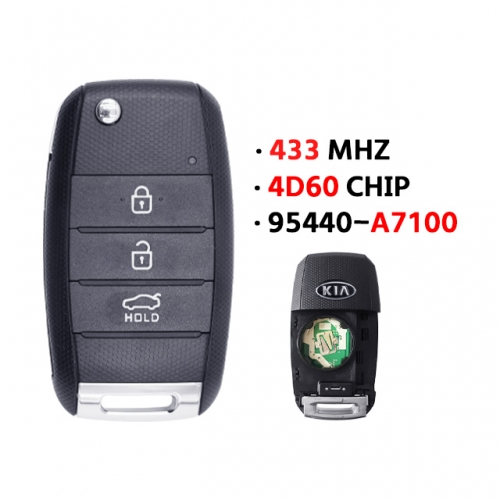 3 Button P/N:95430-A7100 433MHZ 4D60 80BIT CHIP For Kia Smart Key(OEM)