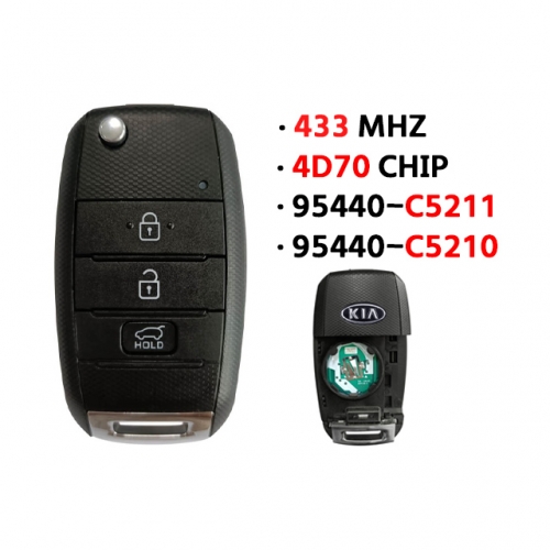 3 Button P/N:95430-C5211/C5210 433MHZ FCC:CQ0FN00100 4D70chip For Kia Smart Key(OEM)