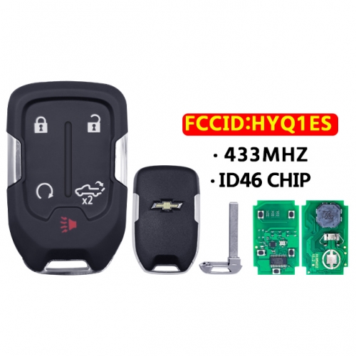 5Button Smart Remote Key FCC ID: HYQ1ES 433MHzb for GMC T-Sierra for Chevrolet Silverado 1500 2500 3500 2021 2022