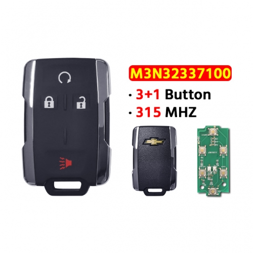 3+1buttons 315Mhz Remote Car Key M3N32337100 For Chevrolet Silverado 1500 2500 3500 2014 2015 2016 2017 2018