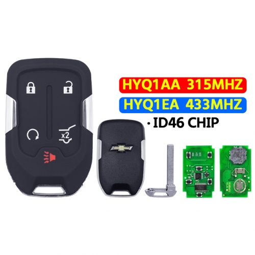 5 Button Smart Key 315/433Mhz 2018-2020 Chevrolet Terrain HYQ1AA/HYQ1EA