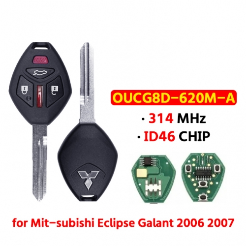 3+1B 313.8MHZ Remote Key for Mit-subishi Eclipse Galant 2006 2007 Remote Key Fob OUCG8D-620M-A(Mit6)