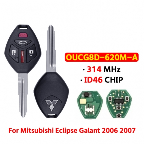 3+1B 313.8MHZ Remote Key for Mit-subishi Eclipse Galant 2006 2007 Remote Key Fob OUCG8D-620M-A(Mit11R)