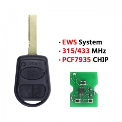 For Old Landrover 3 Button Remote Key 315/ 433Mhz With PCF7935 Chip