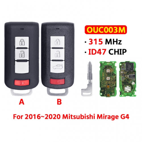 2/3Button For T-Mitsubishi Outlander Pajero L200 smart card remote control GHR-M004 47 chip 315mhz