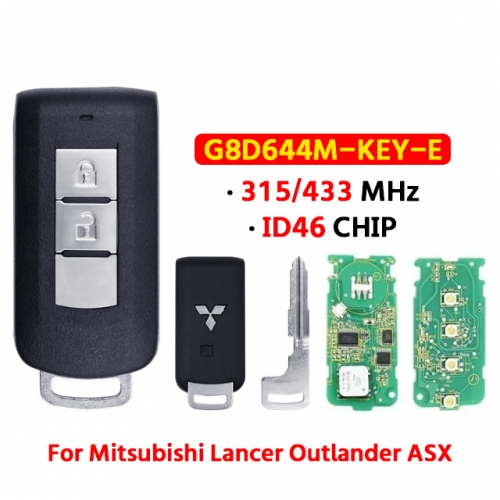 2 Button Smart Remote Key Fob 433Mhz FSK PCF7952A for Mit-subishi Lancer Outlander ASX