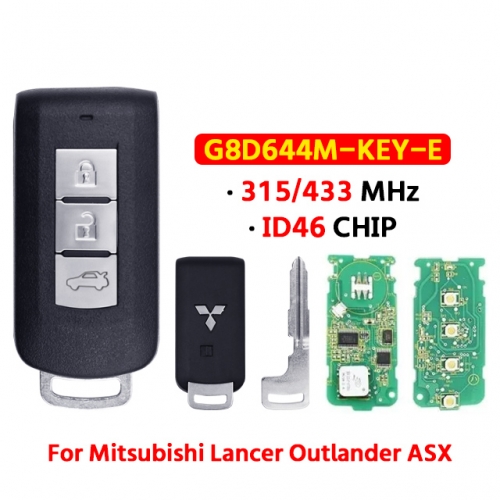 3 Button Smart Remote Key Fob 433Mhz FSK PCF7952A for Mit-subishi Lancer Outlander ASX