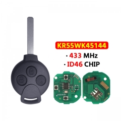 Benz 3 Buttons Smart Car Key for Mercedes Benz Smart Smart Fortwo 451 2007-2013 Remote Keyless Entry PCF7941/ID46 Chip 433Mhz