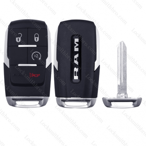 4 button Dodge Smart Remote car Key shell with logo