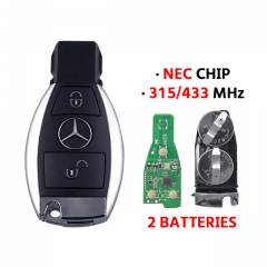 Mercedes Benz NEC 2 Button Remote Key With 315/433Mhz Double Battery Remote Key