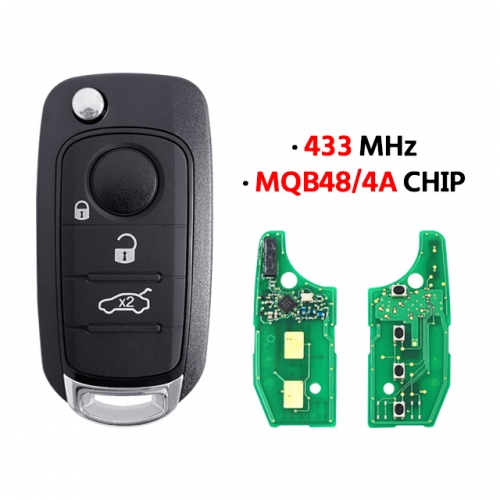 3Button Smart key  MQB48/4A chip 434Mhz for Fiat 500 500X Egea Tipo