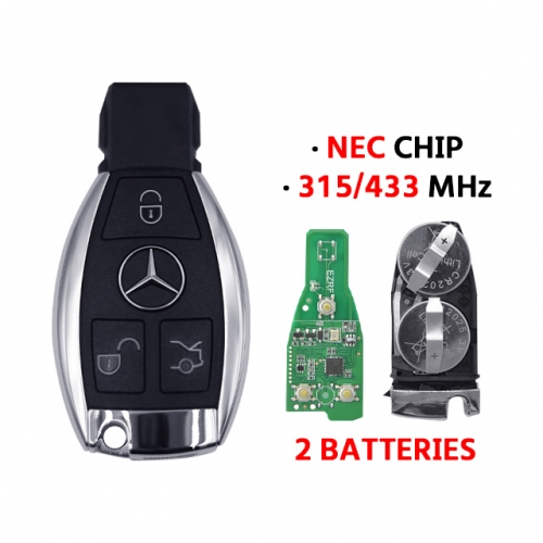 Mercedes Benz NEC 3 Button Remote Key With 315/433Mhz Double Battery Remote Key