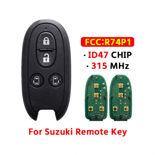 4Button Remote Key 315MHz ID47 CHIP FCC:R74P1 For T-Suzuki remote control key(OME)