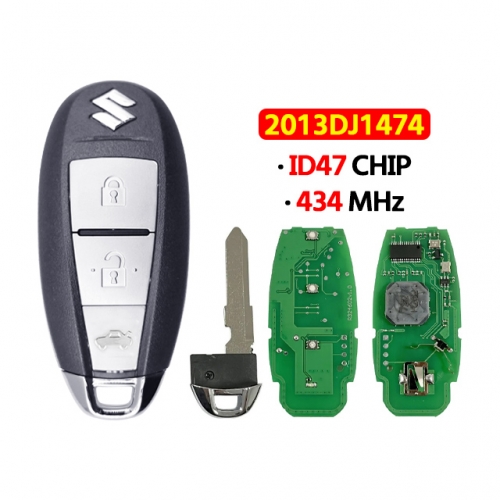 2Button remote key  433MHz ID47 CHIP FCC:2013DJ1474 For T-Suzuki Smart Key