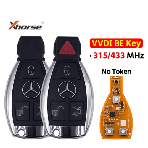 315/433mhz Xhorse VVDI BE Key BGA Remote Smart Key Fob for Mercedes Benz W203 W204 W205 W210 W211 W212 W221 W222  No token