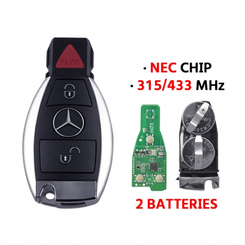 Mercedes Benz BGA 2+1 Button Remote Key With 315/433Mhz Double Battery Remote Key