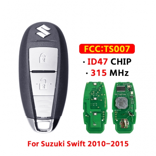 2Button Remote key 315Mhz PCF7952 Hightag 3 47 Chip TS007 for T-Suzuki Swift 2010-2015 Smart Key