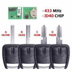 3 Button Remote Fob Keyless With Blade For Opel