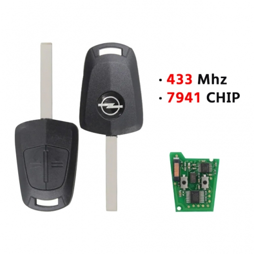 LockSmithbro 2 Button 433Mhz 7941 Chip Opel Remote Key With With Logo