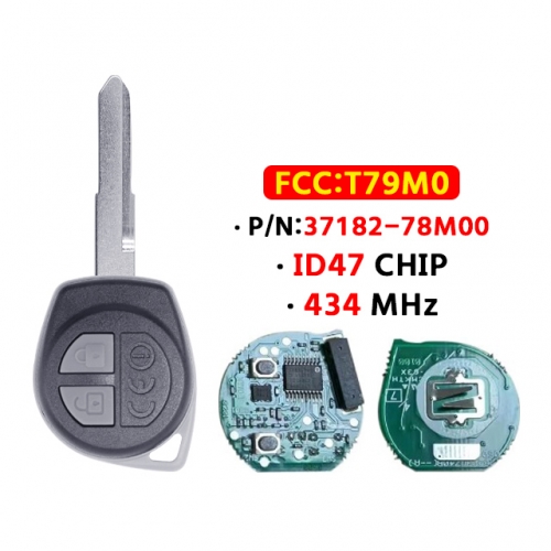 2Button Smart key  433.92MHZ ID47 CHIP FCC:T79M0 PN:37182-78M00 Remote key for T-Suzuki Delphi