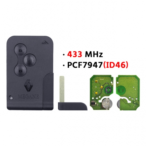 3 Buttons Remote Key 433MHz PCF7947 ID46 Chip For T-Renault Megane 2 Scenic 2003-2008