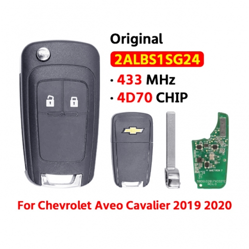 OEM 2Button 433Mhz 4D70 Chip 2ALBS1SG24 For Chevrolet Aveo Cavalier 2019 2020