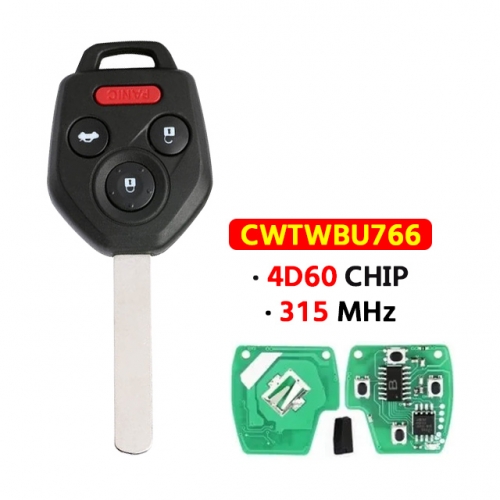 3+1Button Car Remote Key 315MHz 4D60 CWTWB1U766 For Subaru Forester Impreza T-Legacy Outback WRX 2013 2014 2015 2016 2017 2018 2019