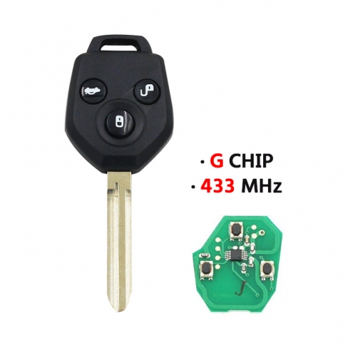 3 Button Remote Key 433MHz G Chip  For Subaru Forester Outback T-Legacy 2008 2009 2010 2012 2013 2014
