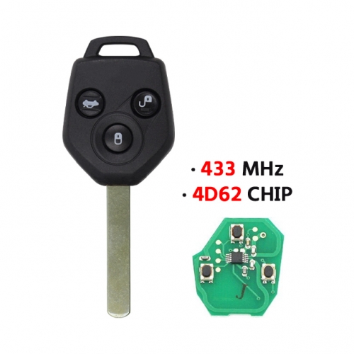 3 Button Remote Key 433MHz 4D62 Chip  For Subaru Forester Outback T-Legacy 2008 2009 2010 2012 2013 2014