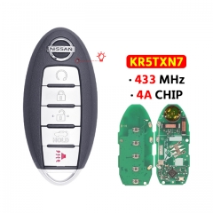 5Buttons Smart Key Fob 433MHz 4A Chip KR5TXN7 S180144906  For T-Nissan Maxima 2019-2020
