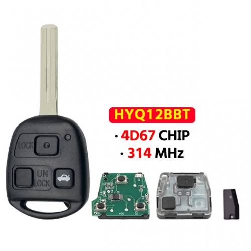 3 Buttons Remote Key  315Mh HYQ12BBT 4D67  Chip For RX330 2004-2006 RX350 2007-2009 LS430 ES330 SC430