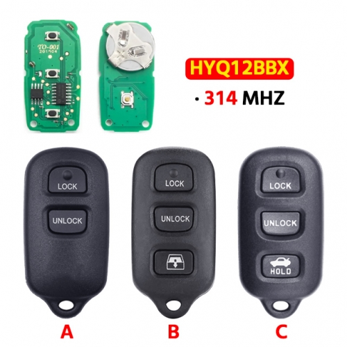 3/4 Buttons Remote Key 314.4Mhz HYQ12BBX For T-Toyota Celica Echo FJ Cruiser Highlander Prius RAV4 Tacoma Yaris