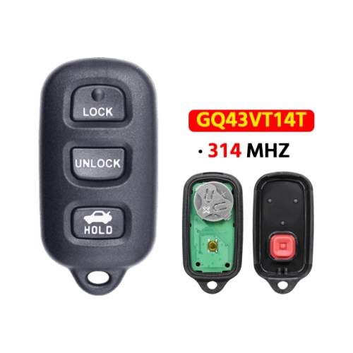 3+1 Buttons Remote Key 314MHz For T-Toyota Highlander Camry Solara Corolla Sienna 2002 -2007