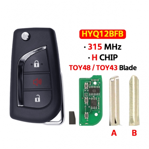 3Button Remote Key 315MHz H Chip HYQ12BFB 89070-06790 TOY43/TOY48 For T-Toyota Camry 2018-2020