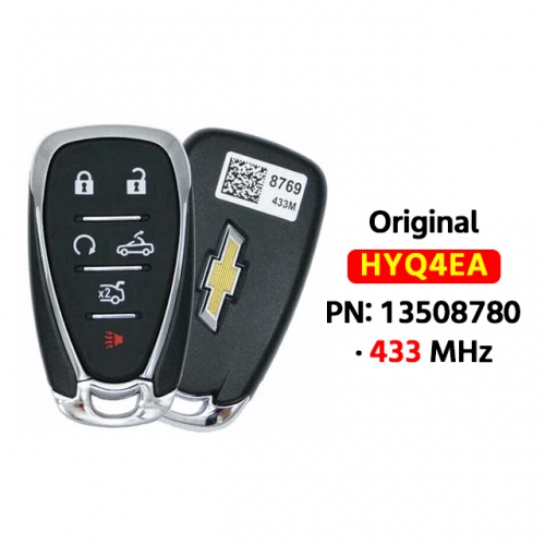 6-Button Smart Key 433Mhz HYQ4EA PN: 13508780 For 2016-2020 Chevrolet Camaro (OEM)