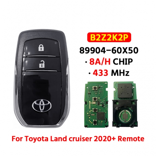 2 Button Smart key 433MHz RF430/8A (P4 A9) 89904-60X50 B2Z2K2P For T-oyota Land Cruiser 2020-2021